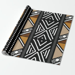 Cadeau Papier à envelopper inspiré de tissu de boue afric