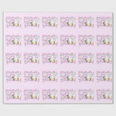 Cadeau Papier à envelopper J'aime le gâteau Mariage rose (Plat)