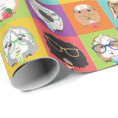 Cadeau Papier à envelopper Joyeux Cochons de Guinée (Coin rond)