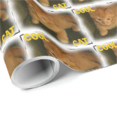 Cadeau Papier à envelopper Kitty "CAT COOL" (Coin rond)