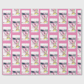 Cadeau Papier à envelopper - La fille rose (Plat)