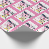 Cadeau Papier à envelopper - La fille rose (Coin)