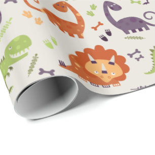 Cadeau Papier à envelopper - Les enfants aiment Dinosaure