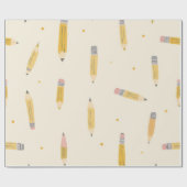 Cadeau Papier à envelopper (motif crayon avec crayons) (Plat)