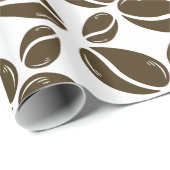 Cadeau Papier à envelopper Motifs Brown de café (Coin rond)