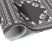 Cadeau Papier à envelopper noir et blanc Bandanna Design (Coin rond)
