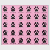 Cadeau Papier à envelopper noir et rose pour chien (Plat)