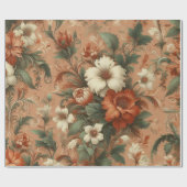 Cadeau Papier à envelopper - Orange brûlé, Crème, Vert mo (Plat)