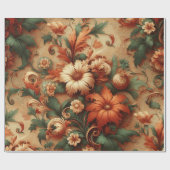 Cadeau Papier à envelopper - Orange brûlé, Crème, Vert mo (Plat)