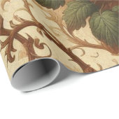 Cadeau Papier à envelopper - Orange brûlé, Crème, Vert mo (Coin rond)