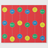 Cadeau Papier à envelopper ORNAMENTS Joyeux Noël" (Plat)