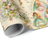 Cadeau Papier à envelopper Pastel Angels de Noël du milie (Coin rond)