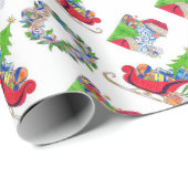 Cadeau Papier à envelopper Père Noël et Sleigh (Coin rond)