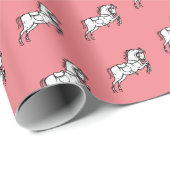 Cadeau Papier à envelopper personnalisable - Cheval (Coin rond)