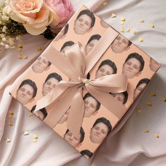 Cadeau Papier à envelopper photo avec un visage mou ou un