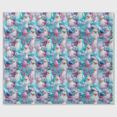 Cadeau Papier à envelopper - Pingouins à fierté transgenr (Plat)