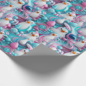 Cadeau Papier à envelopper - Pingouins à fierté transgenr (Coin)