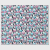 Cadeau Papier à envelopper - Pingouins à fierté transgenr (Plat)