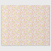 Cadeau Papier à envelopper pois jaune, rose et vert (Plat)