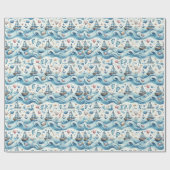 Cadeau Papier à envelopper pour bébé à thème marin (Plat)