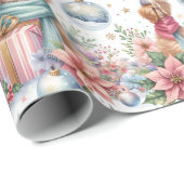 Cadeau Papier à envelopper pour chiots de Noël tendance (Coin rond)