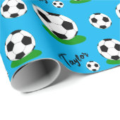 Cadeau Papier à envelopper pour fans de football, balle,  (Coin rond)