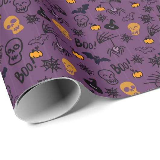 Cadeau Papier à envelopper pour Halloween. (Coin rond)