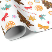 Cadeau Papier à envelopper pour la nouvelle année. (Coin rond)