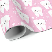 Cadeau Papier à envelopper pour la première dent rose (Coin rond)