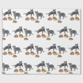 Cadeau Papier à envelopper pour le thé des chats (Plat)