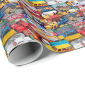 Cadeau Papier à envelopper pour les voitures de jouets (Coin rond)