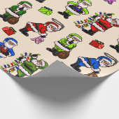 Cadeau Papier à envelopper Quatre Santas Couleurs (Coin)