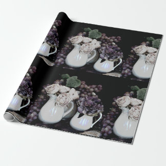 Cadeau Papier à envelopper Rl 6' Pitchers, Raisins et Fle
