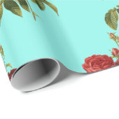 Cadeau Papier à envelopper, ROSE de semences HEUREUX de 3 (Coin rond)