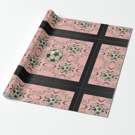 Cadeau Papier à envelopper rose Fille - Design 1 (Déroulé)