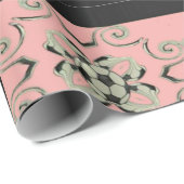 Cadeau Papier à envelopper rose Fille - Design 1 (Coin rond)