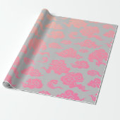 Cadeau Papier à envelopper ROSE NUAGE MOTIF CHINOIS (Déroulé)