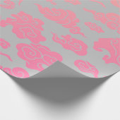 Cadeau Papier à envelopper ROSE NUAGE MOTIF CHINOIS (Coin)