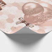 Cadeau Papier à envelopper Rouleau 6' Rose Or Anniversair (Coin)