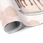 Cadeau Papier à envelopper Rouleau 6' Rose Or Anniversair (Coin rond)