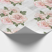 Cadeau Papier à envelopper Rouleau 6' Rustic Blush Roses (Coin)