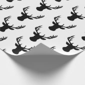 Cadeau Papier à envelopper - Tête de cerf noir et blanc (Coin)