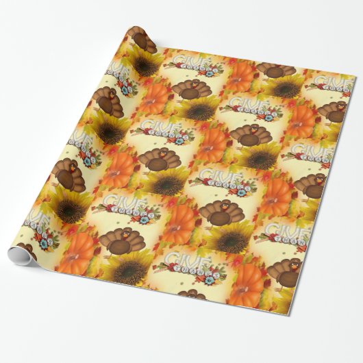 Cadeau Papier à envelopper Thanksgiving (Déroulé)