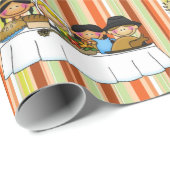 Cadeau Papier à envelopper Thanksgiving (Coin rond)