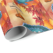 Cadeau Papier à envelopper Thanksgiving (Coin rond)