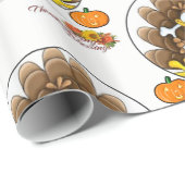 Cadeau Papier à envelopper Thanksgiving (Coin rond)