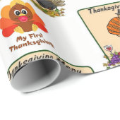 Cadeau Papier à envelopper Thanksgiving (Coin rond)