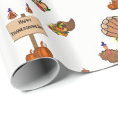 Cadeau Papier à envelopper Thanksgiving (Coin rond)