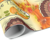 Cadeau Papier à envelopper Thanksgiving (Coin rond)