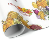 Cadeau Papier à envelopper Thanksgiving (Coin rond)